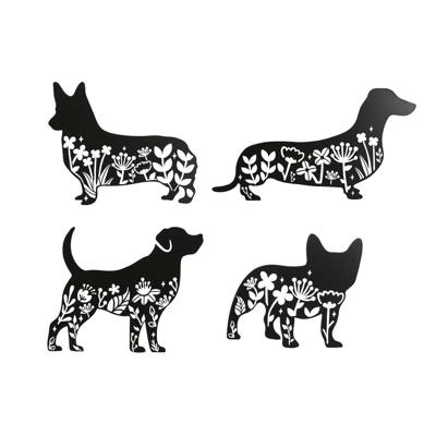 Wanddecoratie Home ESPRIT Zwart Hond 40 x 1 x 33 cm (4 Stuks) Wanddecoratie Home ESPRIT Zwart Hond 40 x 1 x 33 cm (4 Stuks)
