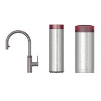 Quooker flex kokendwaterkraan - draaibare & uittrekbare uitloop - Combi incl. Cube reservoir - Warm / kokend / bruisend / gefilterd water - Gunmetal 22XGME-CUBE - thumbnail