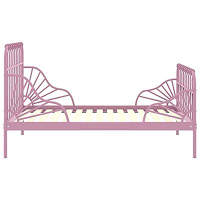 Bedframe verlengbaar metaal roze 80x130/200 cm