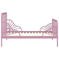 Bedframe verlengbaar metaal roze 80x130/200 cm - thumbnail