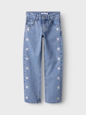 Name it winter jeansbroek meisjes - blauw - straight fit / starts - NkfRose