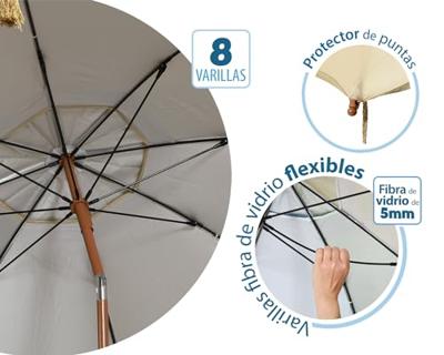 Parasol Beige 180 cm UPF 50+