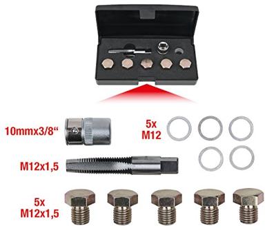 KS Tools 1504915 Olieaftapschroef-schroefdraadreparatieset, 12-delig M12 x 1,5