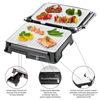 Clatronic KG3571 Contactgrill Elektrisch RVS, Zwart