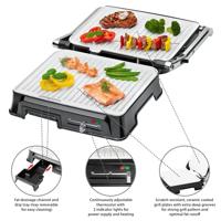 Clatronic KG3571 Contactgrill Elektrisch RVS, Zwart - thumbnail