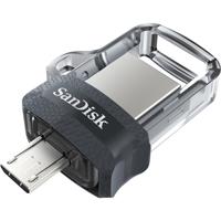 SanDisk Ultra Dual m3.0 USB flash drive 256 GB USB Type-A / Micro-USB 3.2 Gen 1 (3.1 Gen 1) Zwart, Zilver, Transparant - thumbnail