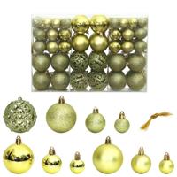 VidaXL Kerstballen 100 st 3/4/6 cm lichtgroen - thumbnail