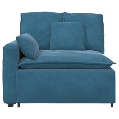 Modulaire bank Armleuning eindmodule met kussens 100 cm blauw Modulaire bank Armleuning eindmodule met kussens 100 cm blauw