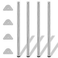 Tafelpoten in hoogte verstelbaar chroom 1100 mm 4 st - thumbnail