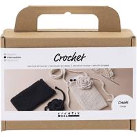 Creativ Company Mini hobbyset haken, tas met roos, 1 doos - thumbnail