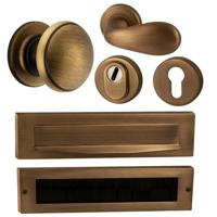 Hardbrass Voordeurset Pragma/Olympia compleet rechtswijzend SKG3 met kerntrekbeveiliging - mat brons - thumbnail