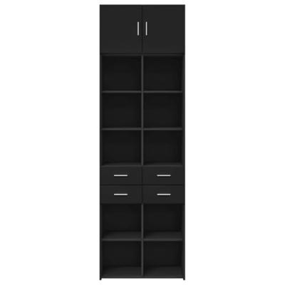 Opbergkast 70x42,5x225 cm bewerkt hout zwart