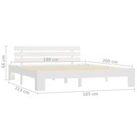 VidaXL Bedframe met hoofdbord massief grenenhout wit 180x200 cm - thumbnail