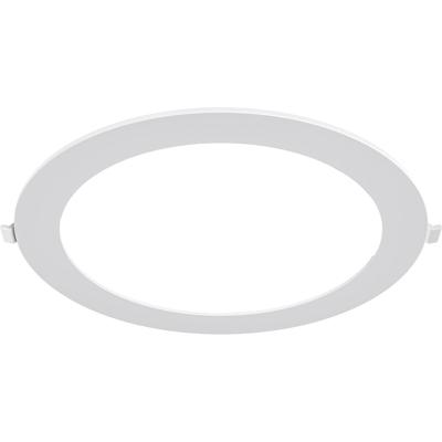 LED Downlight Inbouwspot Dimbaar - Brinton Thin - 18W 1800lm 120° Bundelhoek - Helder/Koud Wit 6500K - IP40 - Rond - Wit - Ø229mm Buitenmaat - Ø205mm Zaagmaat