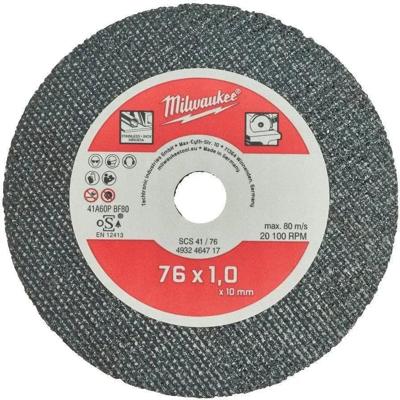 Milwaukee SCS41 / 76 mm Dunne metaaldoorslijpschijven PRO+ VE=5 - 4932464717 Milwaukee SCS41 / 76 mm Dunne metaaldoorslijpschijven PRO+ VE=5 - 4932464717