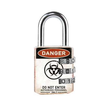 Hangslot masterlock 3 cijfer 30mm danger motief