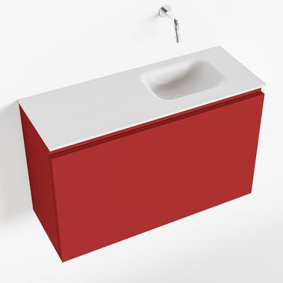 MONDIAZ OLAN 80cm toiletmeubel fire. LEX wastafel talc rechts geen kraangat MONDIAZ OLAN 80cm toiletmeubel fire. LEX wastafel talc rechts geen kraangat