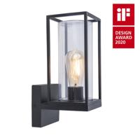 Buitenlamp glas voordeur &apos;Flair&apos; vierkant open ontwerp industrieel 31cm - thumbnail