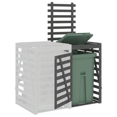 VidaXL Containerberging verlengstuk massief grenenhout grijs