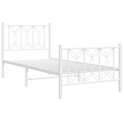 Bedframe met hoofd- en voeteneinde metaal wit 90x190 cm
