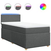 Boxspring met matras stof donkergrijs 90x190 cm - thumbnail