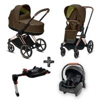 Kinderwagen Cybex e-Priam Khaki Green / Khaki Brown + GRATIS Speelkleed - thumbnail