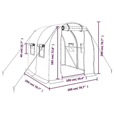 VidaXL Tuinkas met stalen frame 4 m² 2x2x2 m