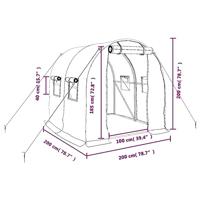 VidaXL Tuinkas met stalen frame 4 m² 2x2x2 m - thumbnail