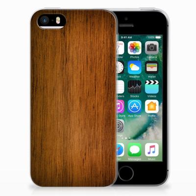 Apple iPhone SE | 5S | Bumper Hoesje | Donker Hout
