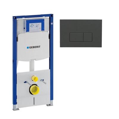 Geberit Duofix Element - UP 320 - QeramiQ push bedieningsplaat - wand 112cm - bedieningsplaat antraciet mat - rechthoekige knoppen - kunststof wit glans SW1102377 SW1242378