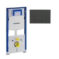 Geberit Duofix Element - UP 320 - QeramiQ push bedieningsplaat - wand 112cm - bedieningsplaat antraciet mat - rechthoekige knoppen - kunststof wit glans SW1102377 SW1242378 - thumbnail