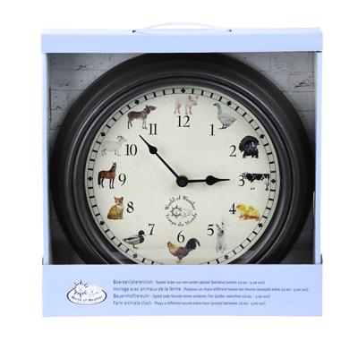 Esschert Design Klok met dierengeluid