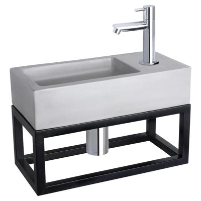 Differnz Differnz Ravo fonteinset beton lichtgrijs - kraan recht - met handdoekrek chroom