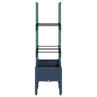 Plantenbak met latwerk 80x40x142,5 cm polypropeen grijs Plantenbak met latwerk 80x40x142,5 cm polypropeen grijs