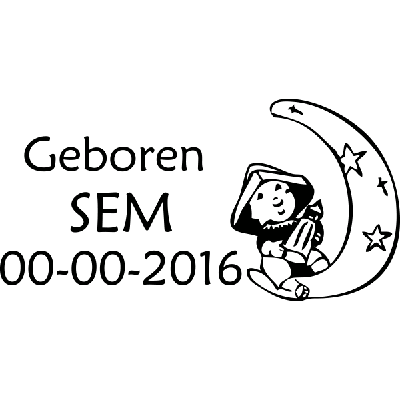 Baby op een maan - Muursticker