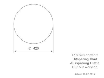 Reginox spoelbak - Comfort - vlak + onderbouw - Ø 39 cm - R26076