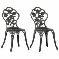 VidaXL Bistrostoelen 2 st gietaluminium bronskleurig - thumbnail