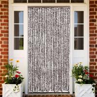 Vliegengordijn 100x230 cm chenille bruin en wit - thumbnail