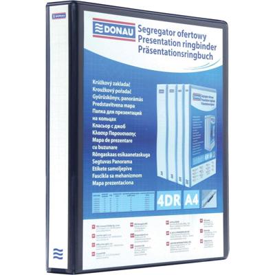 DONAU personaliseerbare ringmap, PP, ft A4, 4 D-ringen van 16 mm, zwart DONAU personaliseerbare ringmap, PP, ft A4, 4 D-ringen van 16 mm, zwart