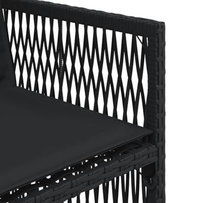 17-delige Tuinset met kussens poly rattan zwart