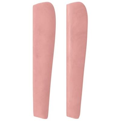 Hoofdbord met randen 163x23x118/128 cm fluweel roze