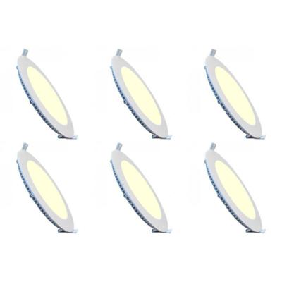 LED Downlight Set 6x 12W Warm Wit Ø170mm - Mat Wit Aluminium