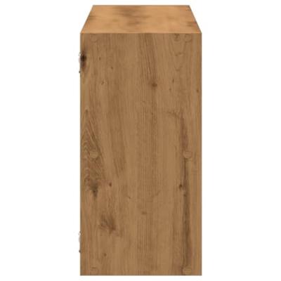 Wandschap 100x25x50 cm bewerkt hout artisanaal eikenkleurig