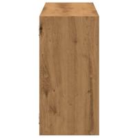 Wandschap 100x25x50 cm bewerkt hout artisanaal eikenkleurig - thumbnail