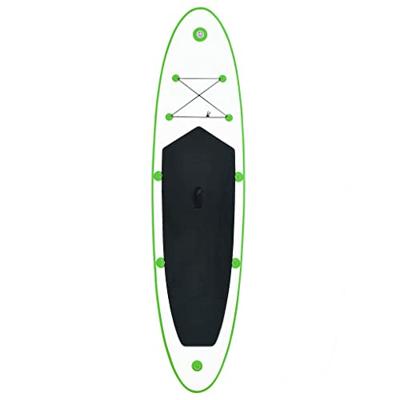 VidaXL Stand up paddleboardset opblaasbaar groen en wit - thumbnail