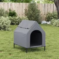 VidaXL Hondenhok oxford stof en staal lichtgrijs - thumbnail