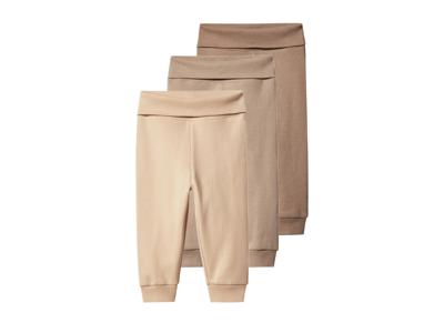 lupilu Set van 3 baby joggingbroeken (Bruin/beige, 74/80) lupilu Set van 3 baby joggingbroeken (Bruin/beige, 74/80)