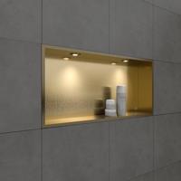 Inbouwnis BWS Alfie 30x60 cm Met LED Verlichting Geborsteld Goud Boss & Wessing - thumbnail