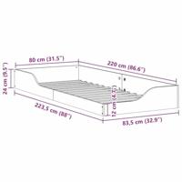 Bedframe Wit 80 x 220 cm Hout - thumbnail