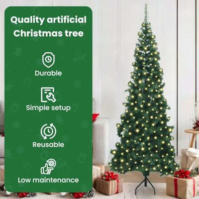 VidaXL Hoek kunstkerstboom met 300 led groen 180 cm pvc en metaal